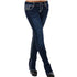 Thick thread embroidery Women's Jeans Straight Pants Mid Waist Jeans